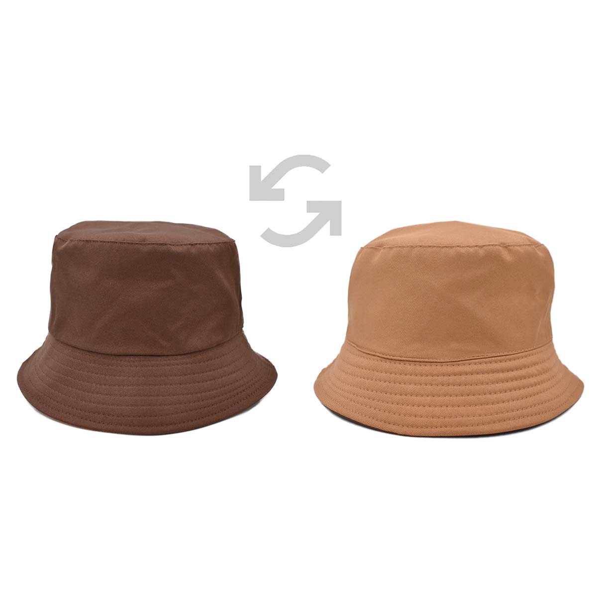 Sombrero Bucket Unisex  Doble Vista Tonos Cafes