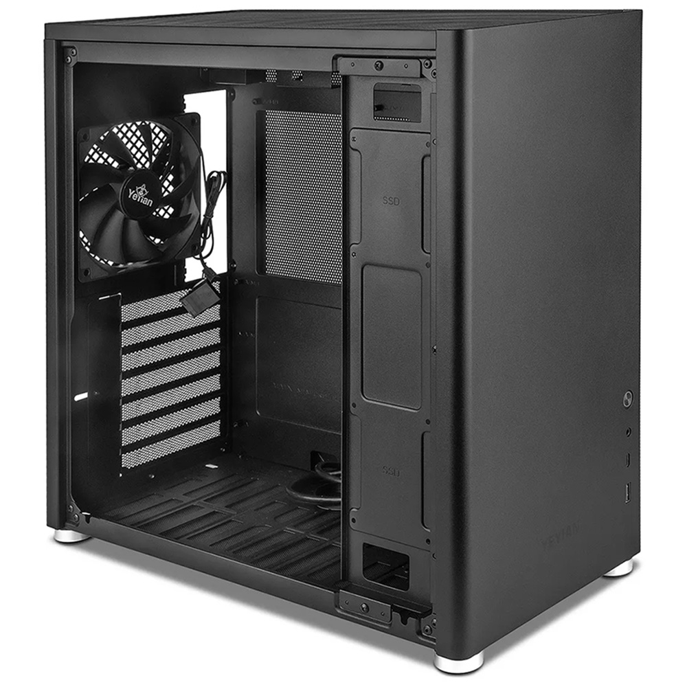 Gabinete Yeyian Hussar Plus ATX, Cristal Templado, sin Fuente, Negro