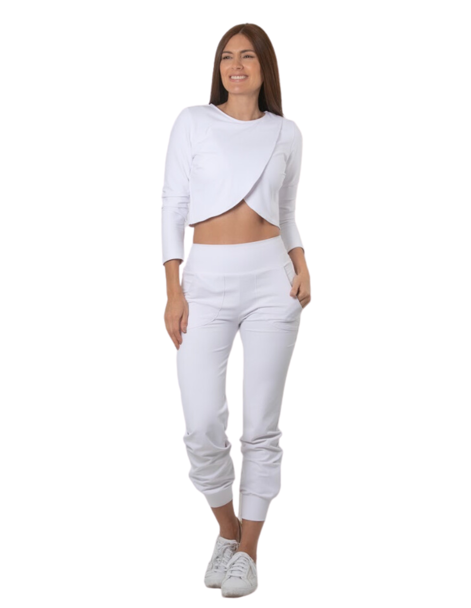 Crop Top deportivo Baleev Fit eco-friendly UV UFP 50 color blanco