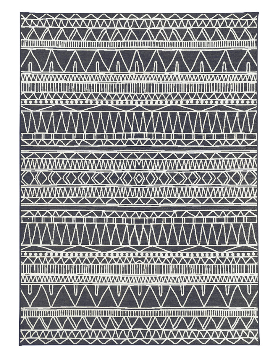 Tapete Alfombra Decorativo lavable Chelsea Tribal Aztec en gris oscuro - Fine Art Tj