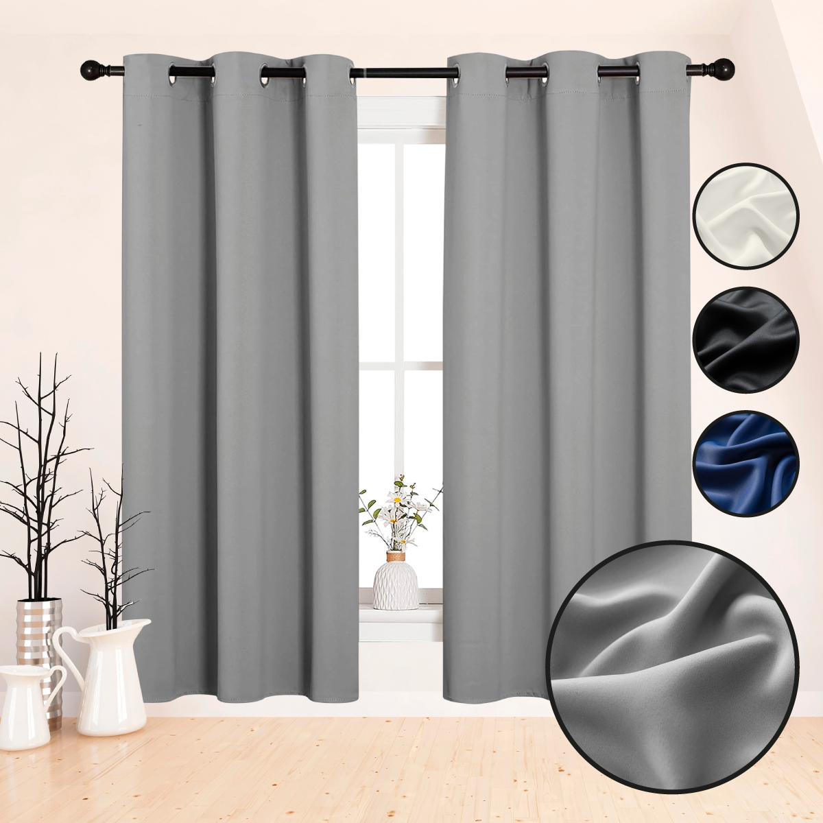 Set 2 Cortina Elegante Blackout para Ventana.