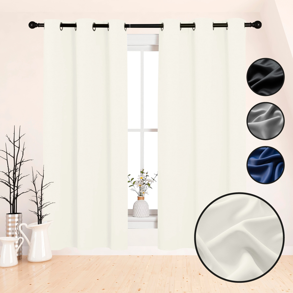 Set 2 Cortina Elegante Blackout para Ventana .