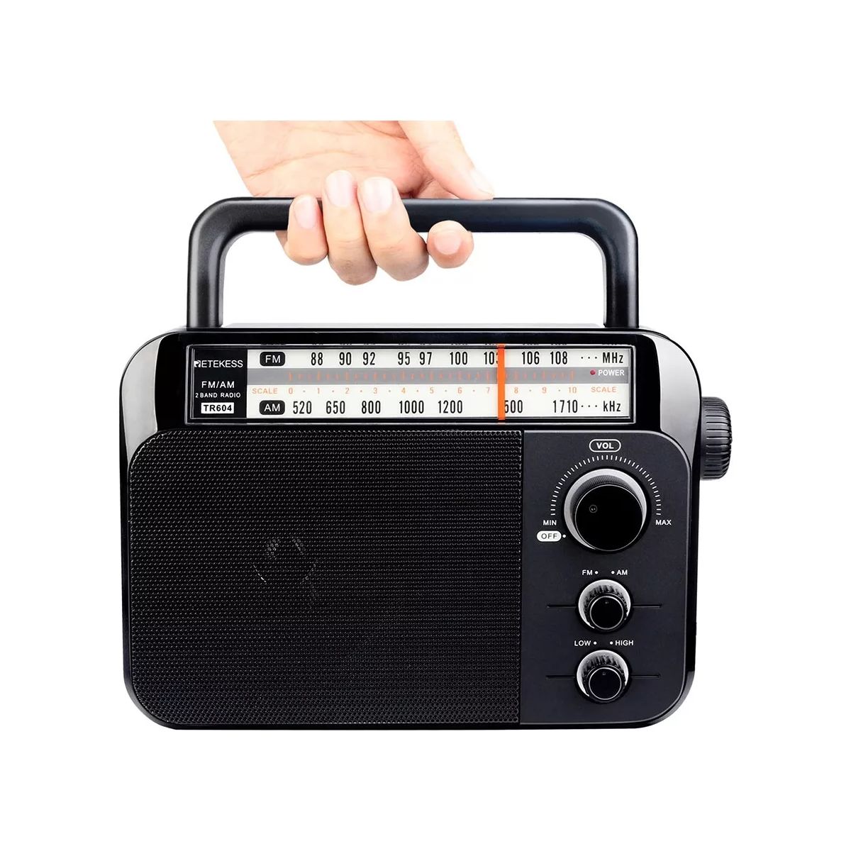 Radio Am Fm Portátil Para Mayores Con Esfera Y Pomo Grande