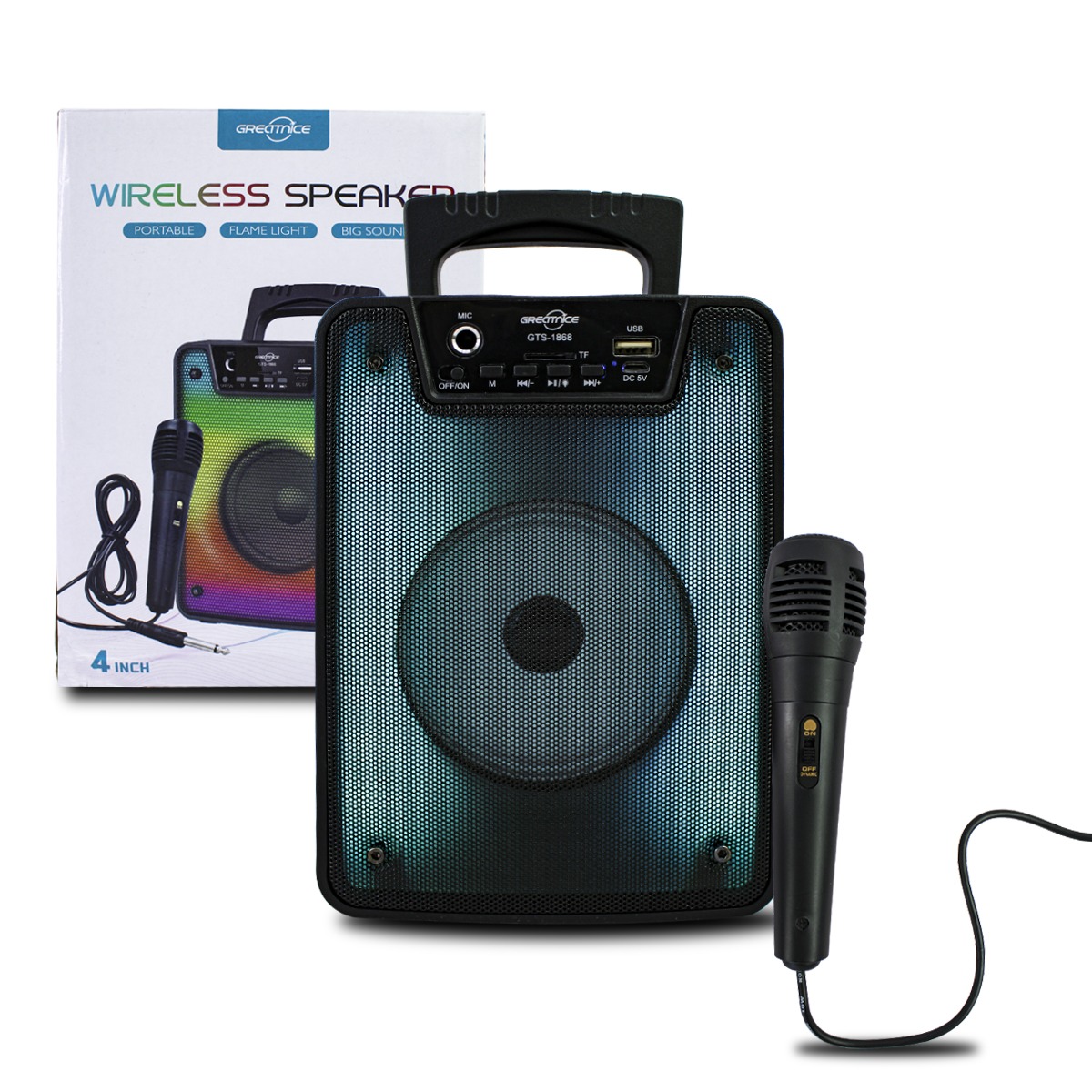 Bocina Bluetooth gts-1868 4 pulgadas con micrófono 