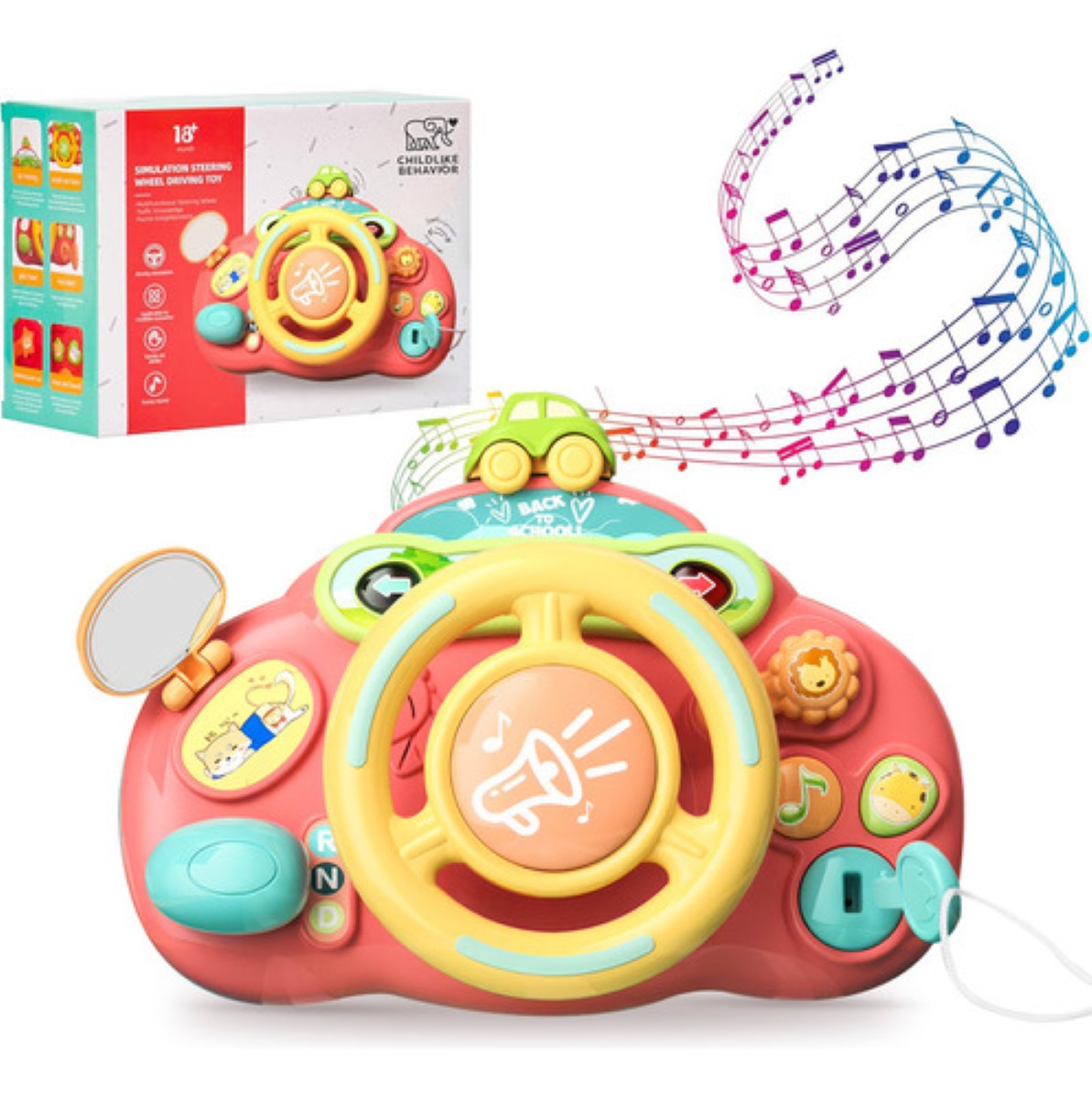 Juguete Interactivo Juego Volante Para Bebé Con Luz Y Sonido Hot Bee rojo