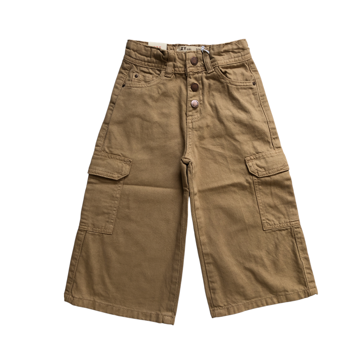 Pantalón Cargo Twill Dark Beige Wide Leg ZIPPY