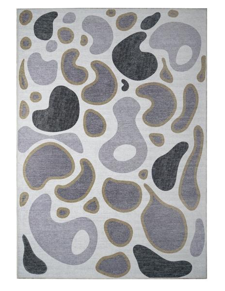 Tapete Alfombra Decorativo Lavable Kyoa Gris Oliva - Fine Art Tj