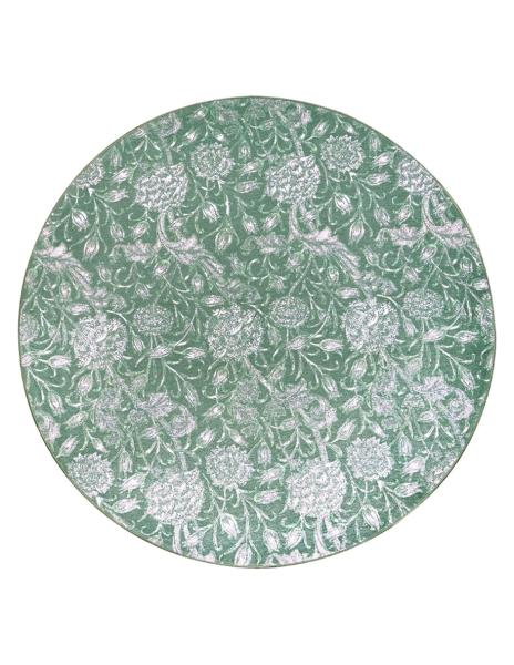 Tapete Alfombra Decorativo Lavable Kalini Floral Verde - Fine Art Tj