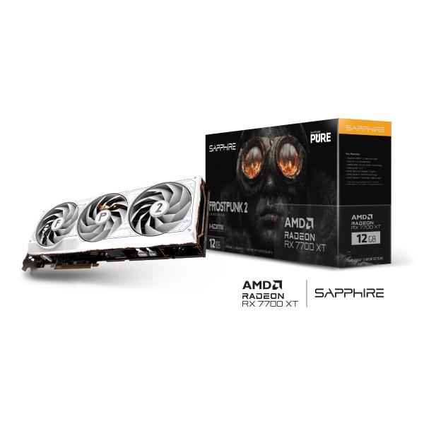 Tarjeta de video Sapphire PURE AMD Radeon RX 7700 XT Frostpunk 2 12GB