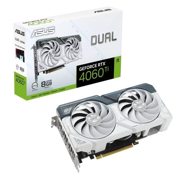 Tarjeta de Video ASUS NVIDIA Dual GeForce RTX 4060 Ti White 8GB