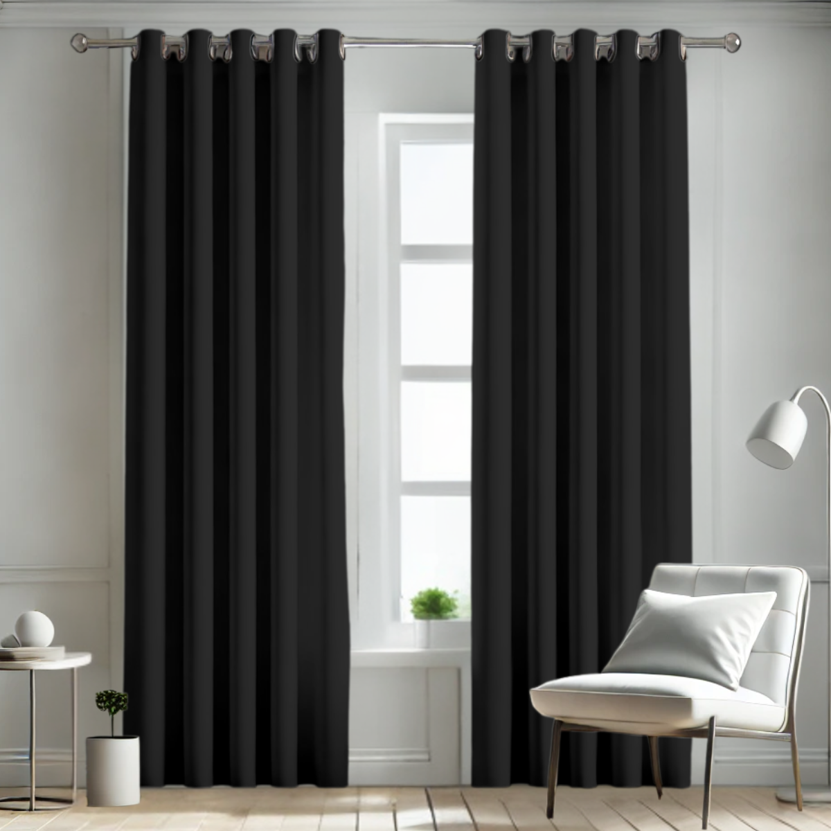 Cortina BlackOut Rebeca - 2 Paneles calidad Premium 95% Oscuridad- 290 x 230 cm de altura - Color Negro