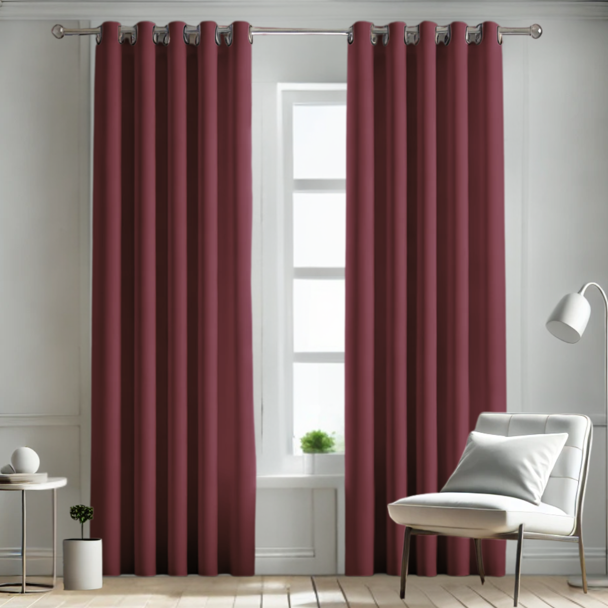 Cortina BlackOut Rebeca - 2 Paneles calidad Premium 95% Oscuridad- 290 x 230 cm de altura - Color Vino Tinto