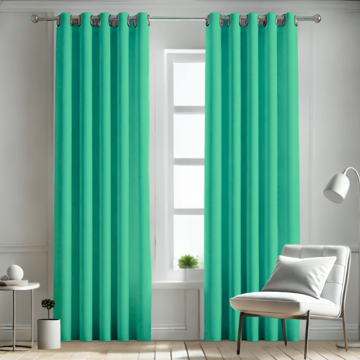 Cortina BlackOut Rebeca - 2 Paneles calidad Premium 95% Oscuridad- 290 x 230 cm de altura - Color Verde Agua