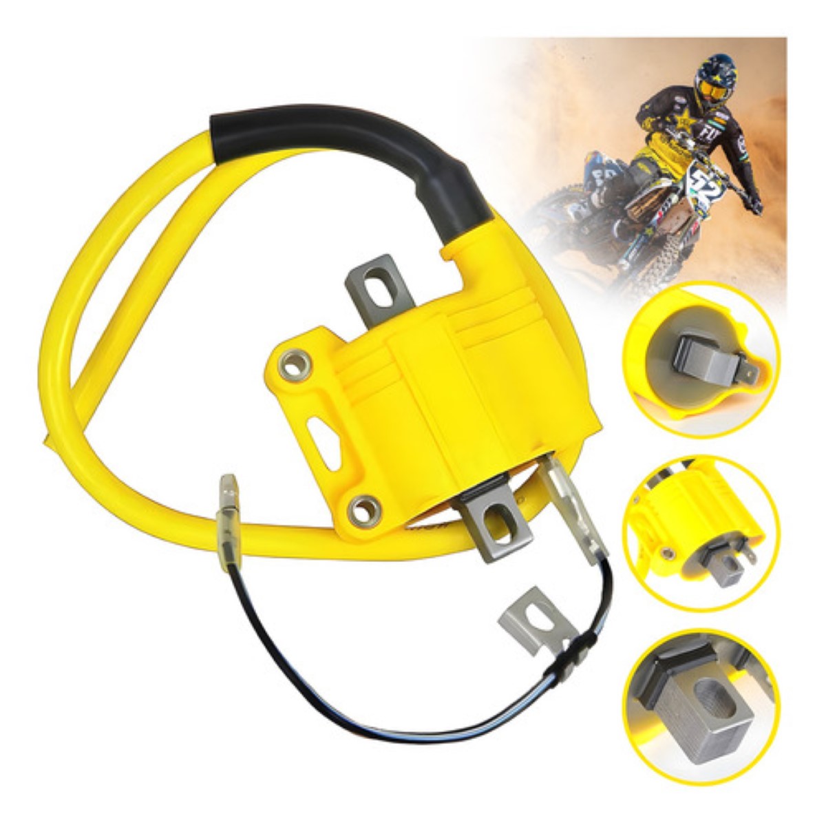 Bobina De Encendido Racing Para Motocicleta,motores 4t/2t amarillo