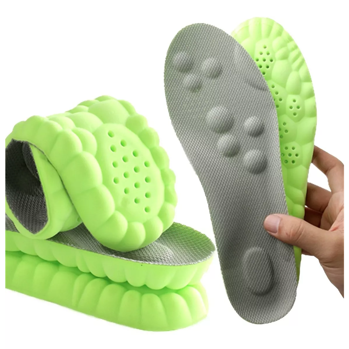 Plantilla Deportiva De Silicona 4dsuaves Y Muy Elásticas Verde Talla: 39-40