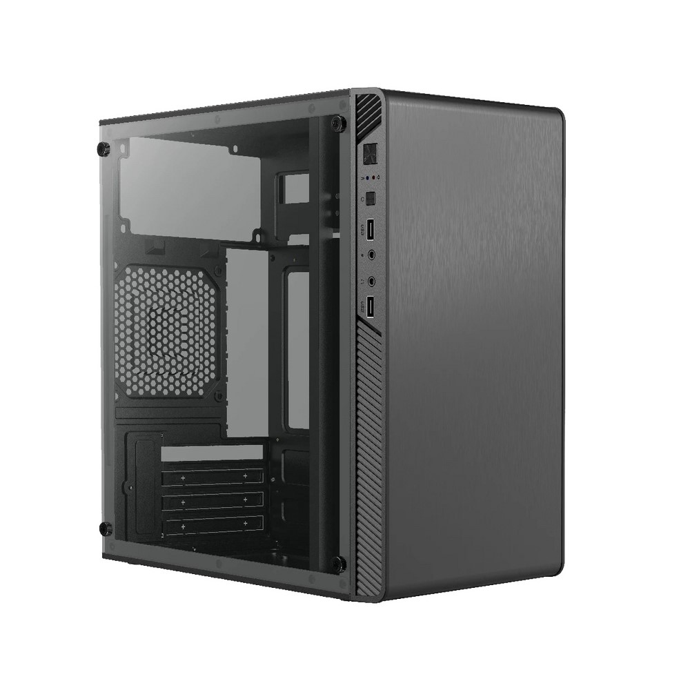 Gabinete Acteck Performance II GI215W con Ventana, Micro-Tower, Micro-ATX/Mini ATX, USB 2.0, con Fuente de 500W, sin Ventiladores Instalados, Negro.