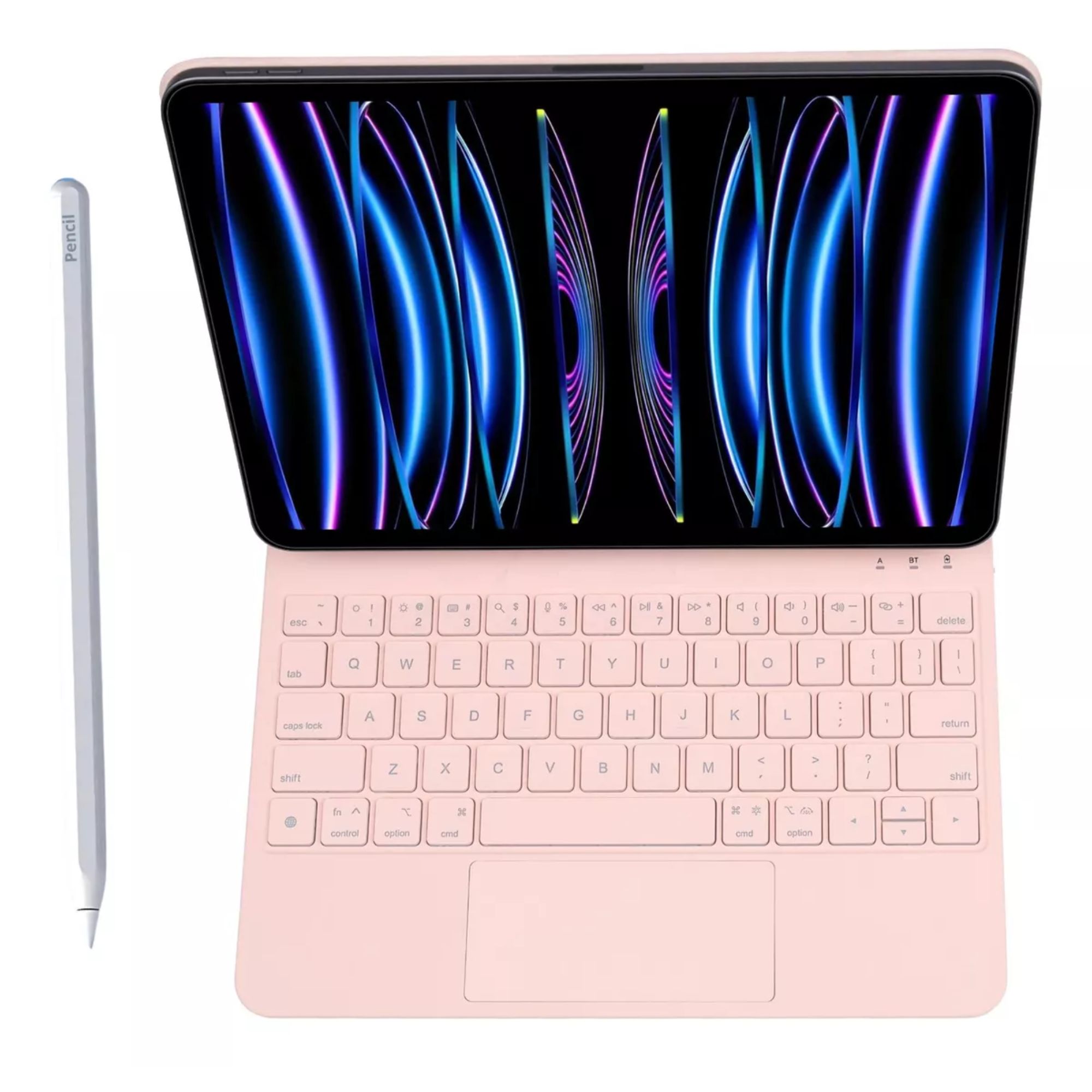 Funda Teclado Magic Keyboard Para iPad Air Pro 12.9 Color Rosa + Pencil