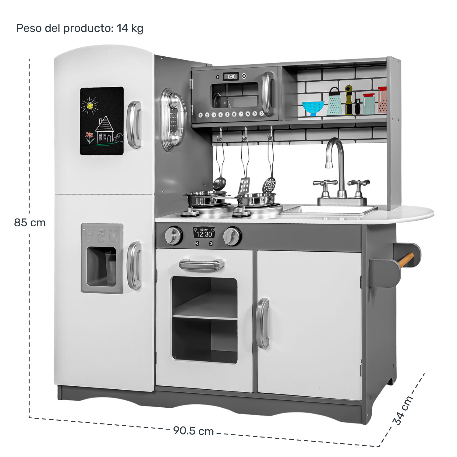 Cocina Cocinita Juguete Infantil Madera Moderna Niños Accesorios