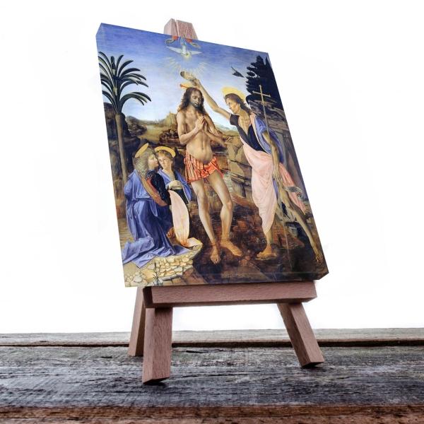 Cuadro Decorativo Canvas Religioso Bautismo de Cristo Verrocchio