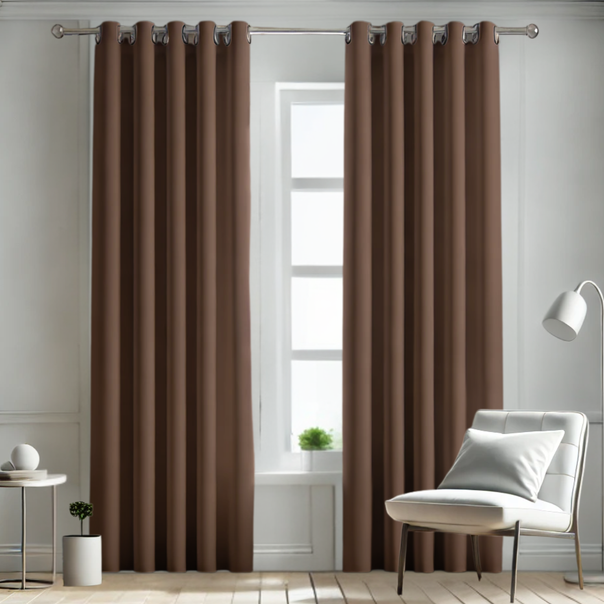 Cortina BlackOut Rebeca - 2 Paneles calidad Premium 95% Oscuridad- 290 x 230 cm de altura - Color Café