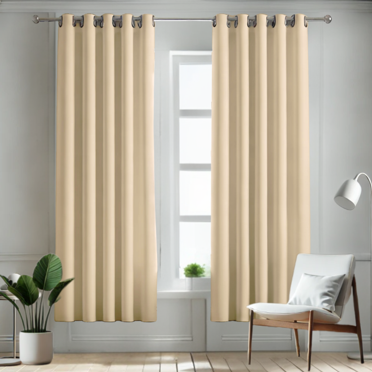 Cortina BlackOut Rebeca - 2 Paneles calidad Premium 95% Oscuridad- 290 x 213 cm de altura - Color Beige