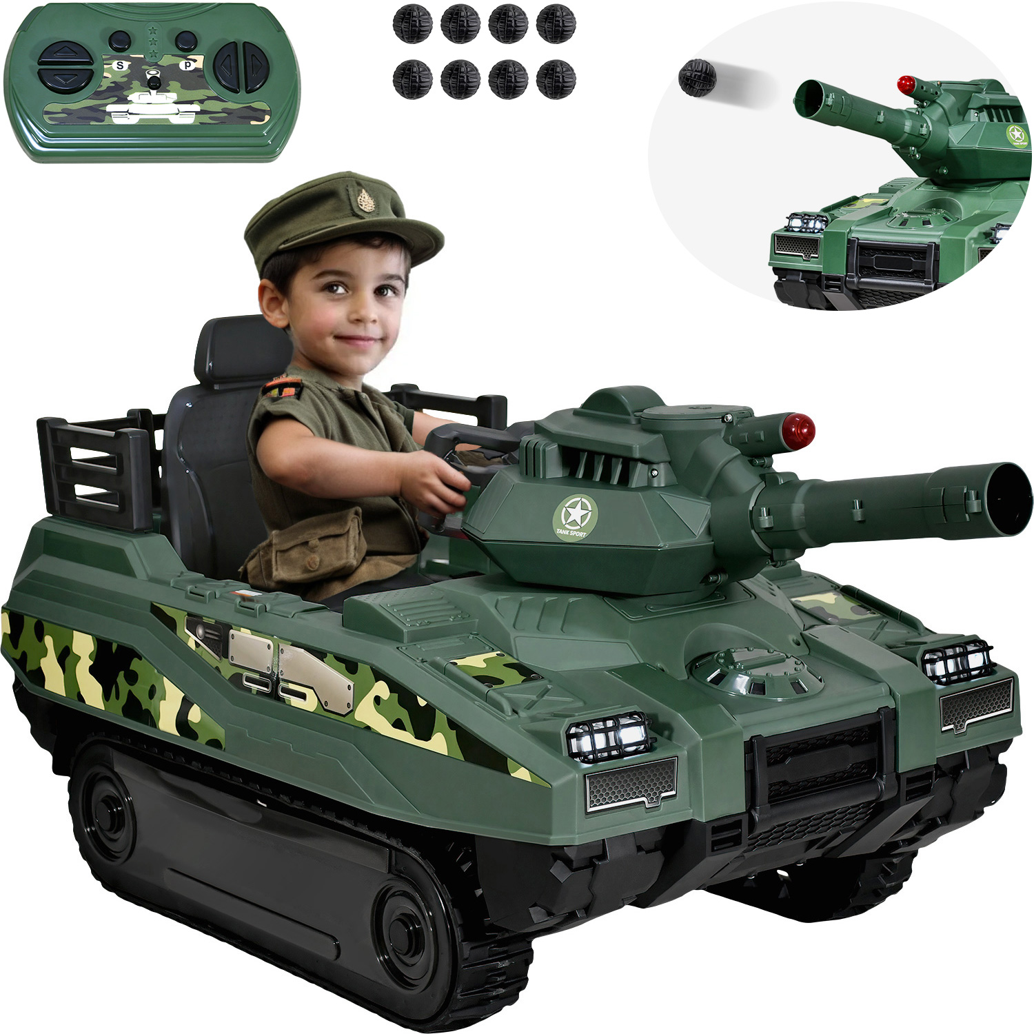 Montable Electrico Tanque De Guerra 12v Km/h