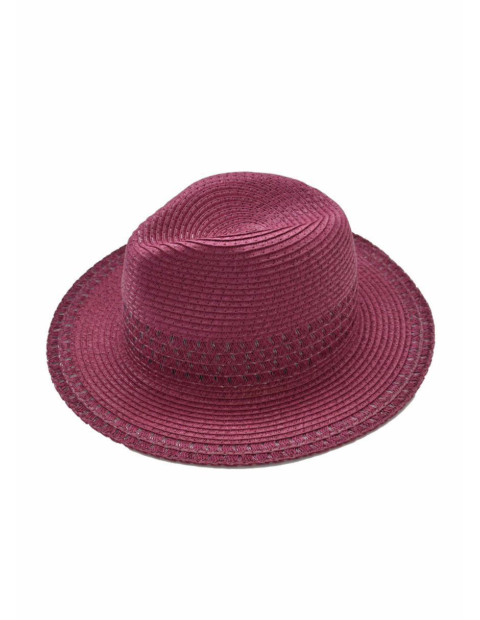 Sombrero Fedora Básico Color Vino 