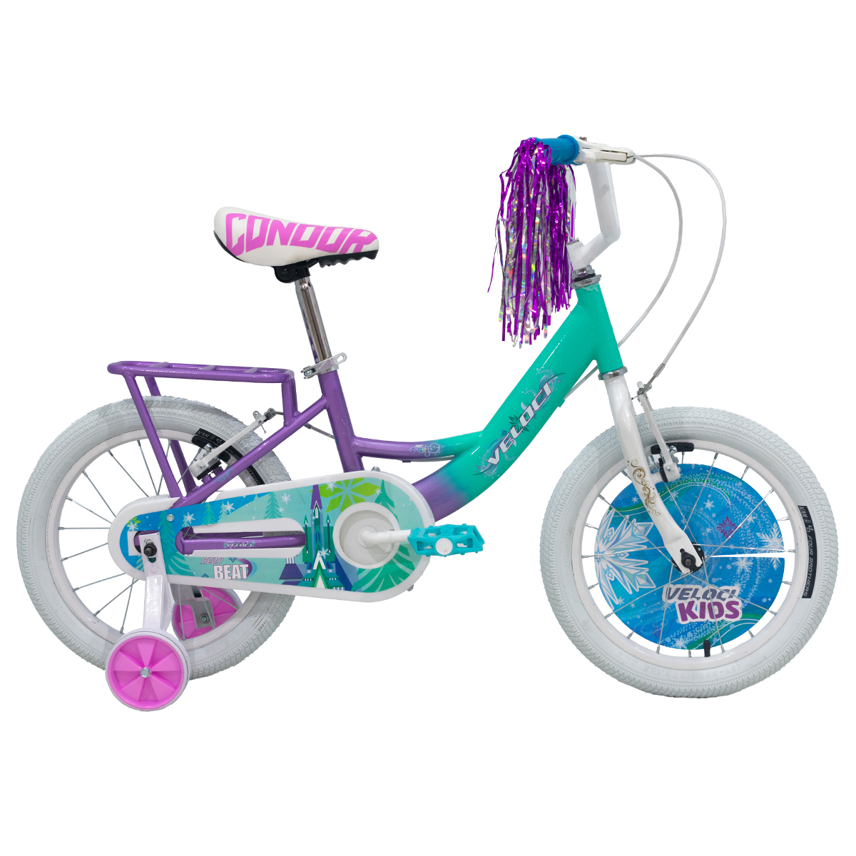 Bicicleta Veloci Heart Beat Rodada 16 Turqueza