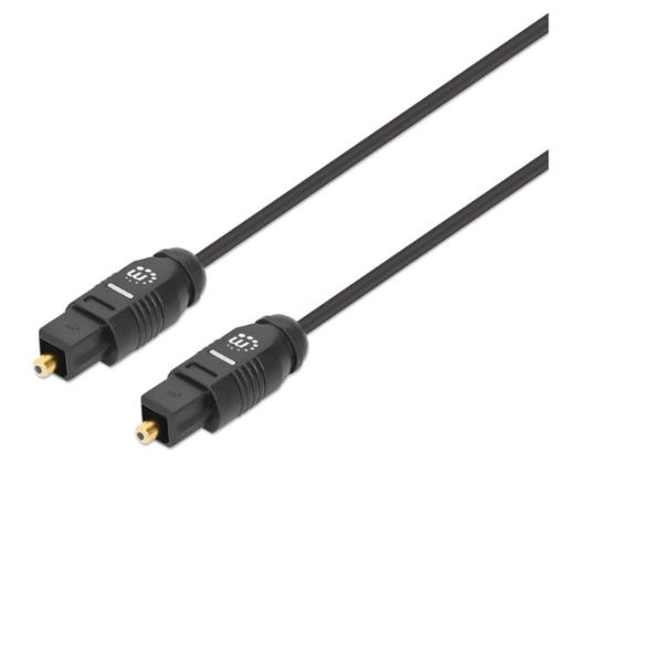 Cable de audio digital óptico Toslink Manhattan Negro 2 M.