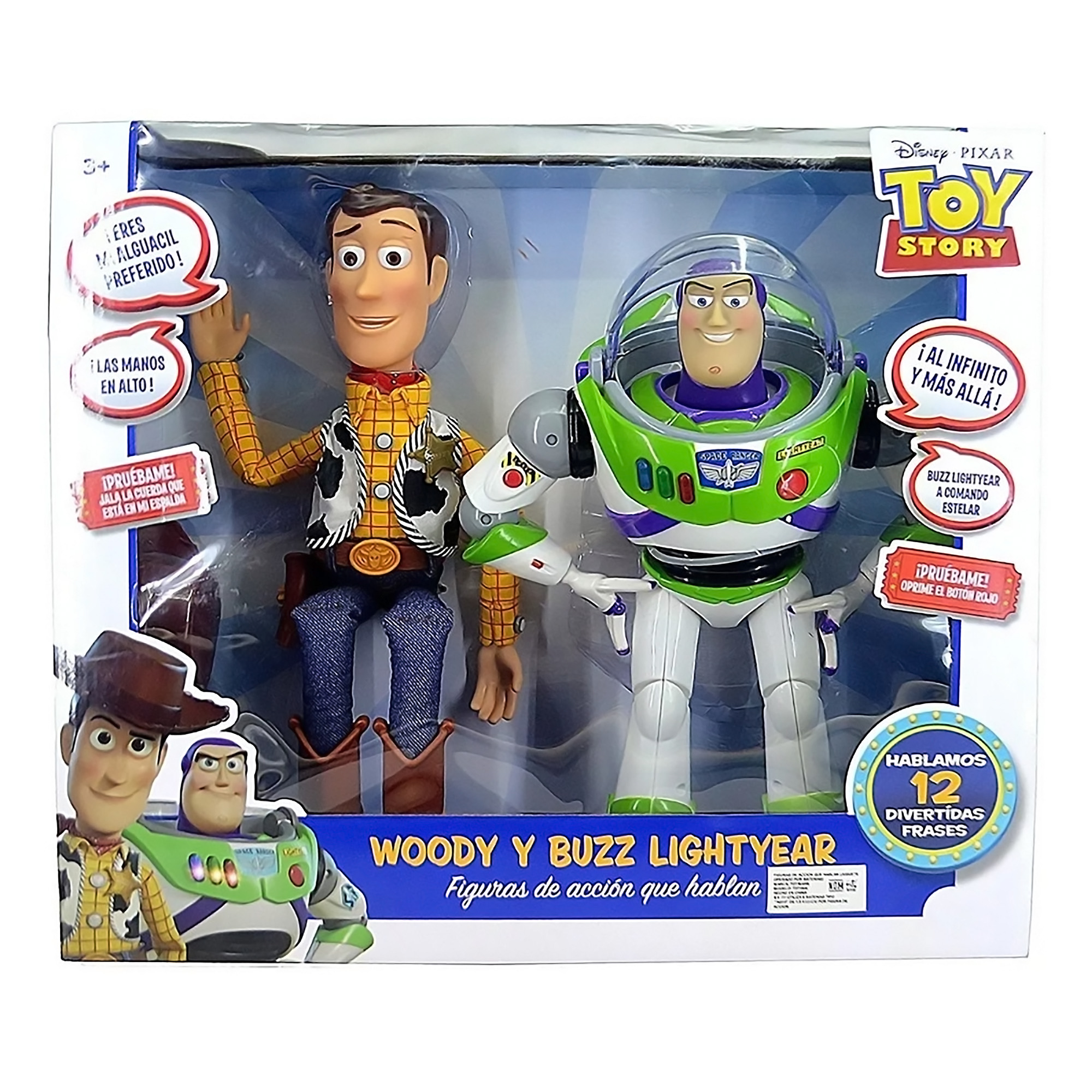 Woody Y Buzz Toy Story Disney Parlantes Con Sonidos Y Luz