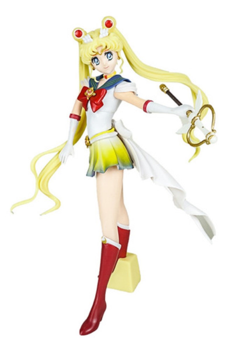 Figura Sailor Moon Serena Tsukino Anime De Coleccion blanco amarillo