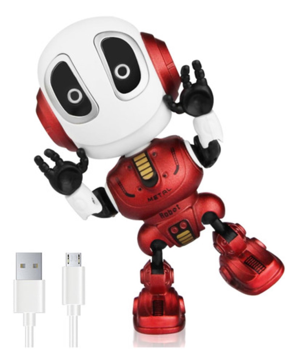 Robot De Juguete Parlante Recargable De Metal Para Niños rojo blanco