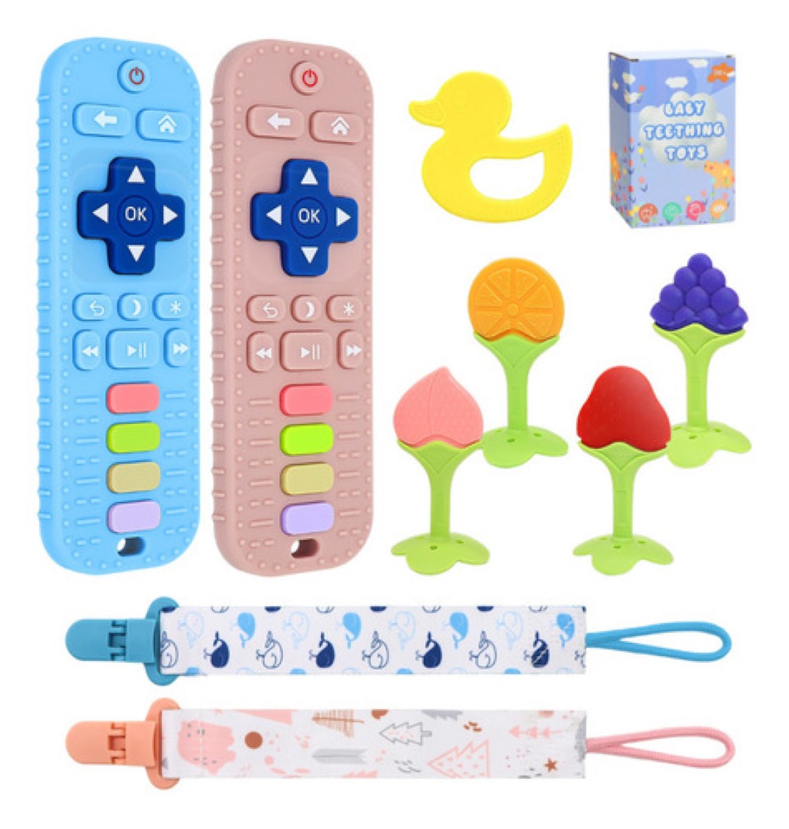 Juguete Control Remoto Bebés La Dentición Del Bebé 9 Piezas Color Blue Pink Pink & Blue Remote Control colores