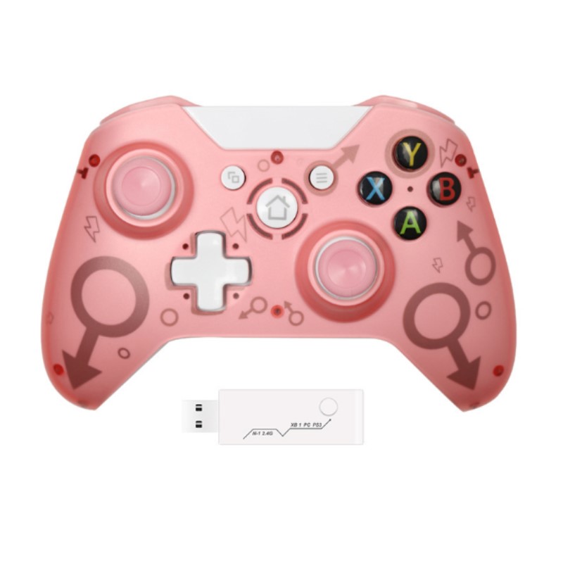 Control Inalámbrico Rosa  USB N-1, Compratible con  XBOX ONE, PS3 , PC 2.