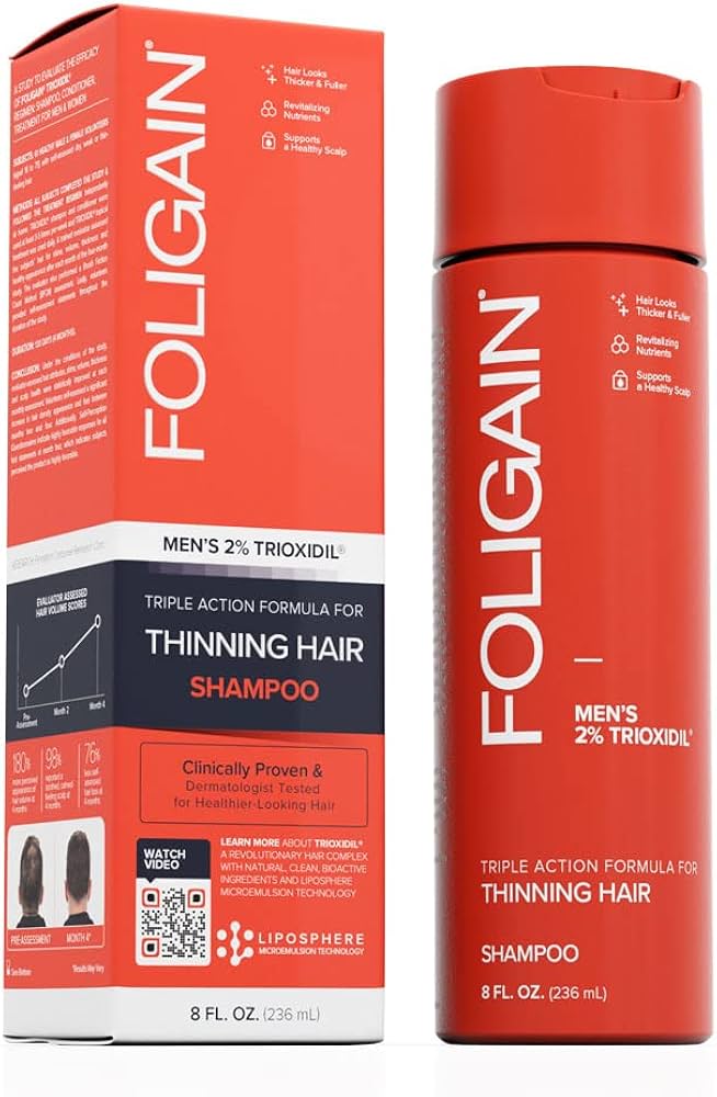 Foligain Shampoo para el Recrecimiento del Cabello para Hombres con 2% Trioxidil