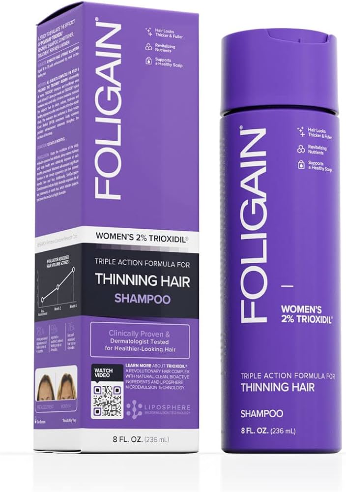 Foligain Shampoo para el Recrecimiento del Cabello para Mujeres con 2% Trioxidil