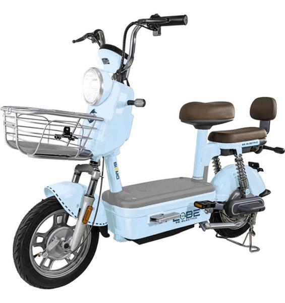 Bicleta Electrica Bicimoto 400w 48v 31km/h Luces Full Led Azul BIZMO