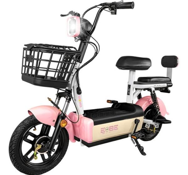 Bicleta Electrica Bicimoto 350w 12v 25km/h Luces Full Led Rosa BIZMO