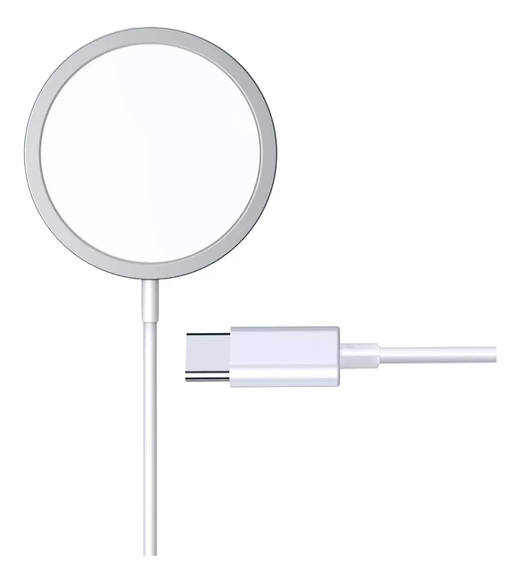 Cargador Inalambrico Magsafe 15w Qi Para iPhone Magnetico Color Blanco