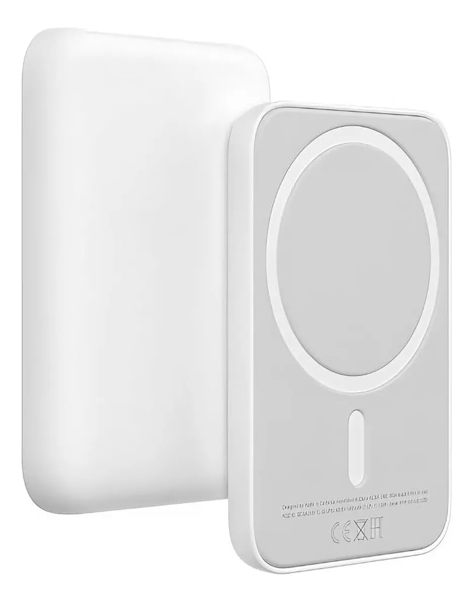 Power Bank 5000mah Magsafe Inalámbrico Magnetico Baterías Color Blanco