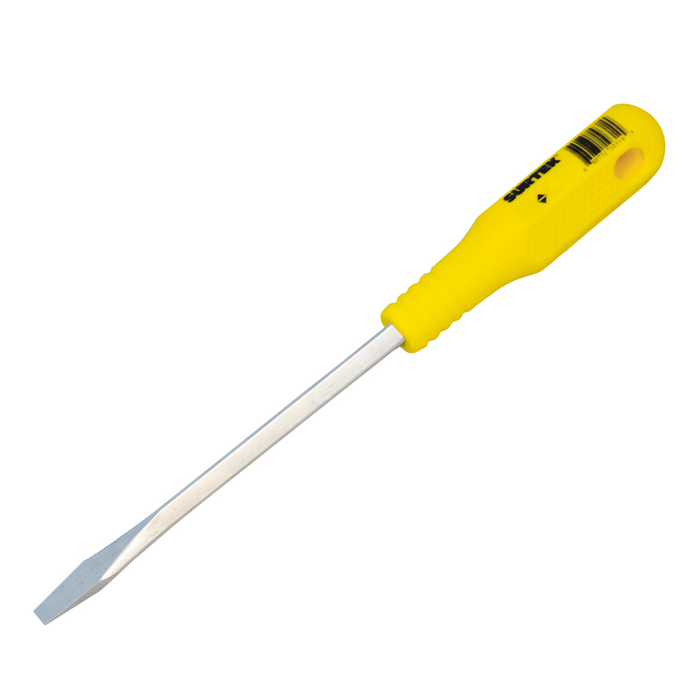 Destornillador Amarillo Barra Cuadrada Punta Plana 1/4×4 Pulgadas Surtek D464