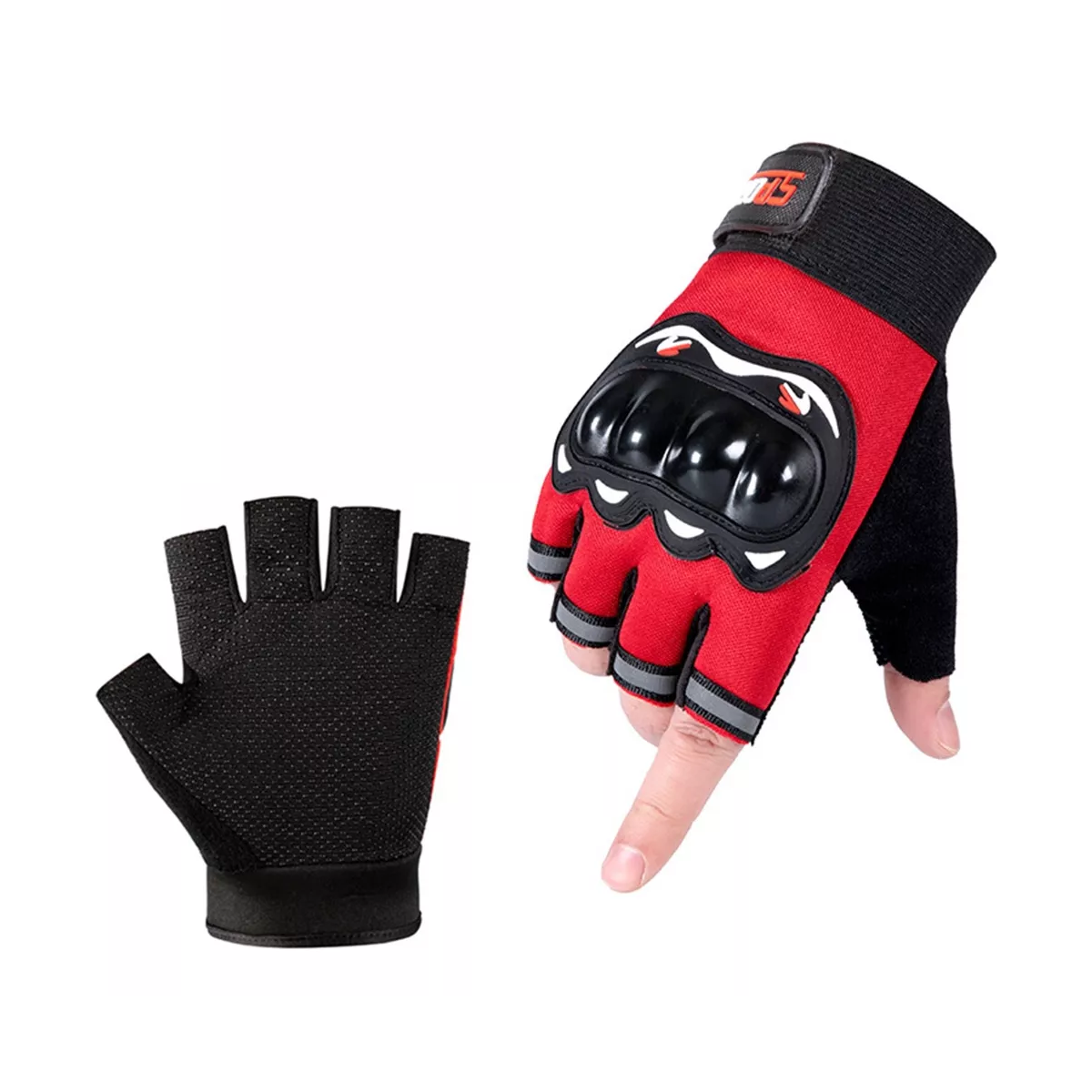 Guantes Antideslizantes Transpirables Para Ciclismo Rojo