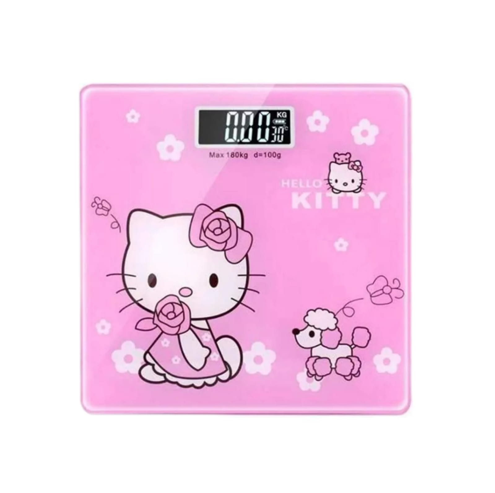 Bascula Corporal Digital Hello Kitty Color Rosa Cristal Templado