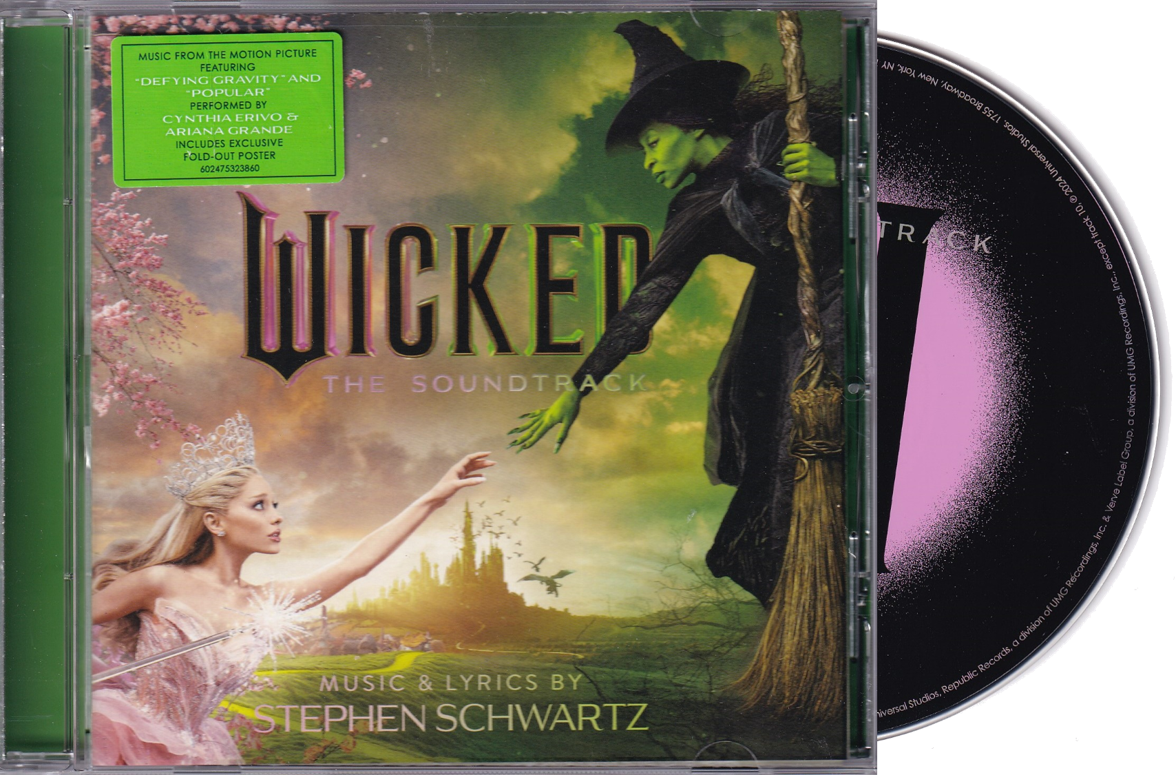 Wicked Soundtrack Ariana Grande Stephen Schwartz Poster + Cd