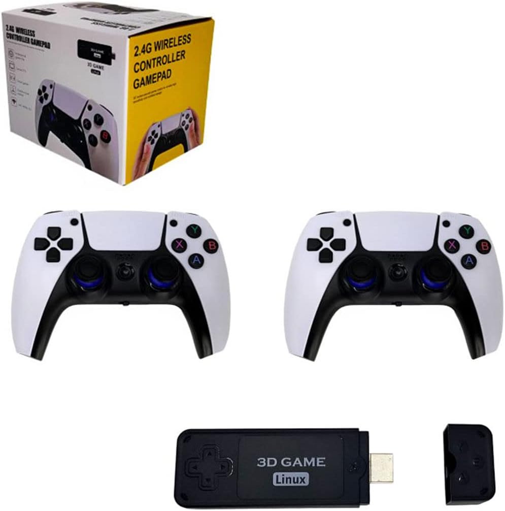 Arcade Machine Game Stick, 2.4G HDMI 3D 64G Retro Arcade Consola de juegos portátil con 10.000 juegos para TV