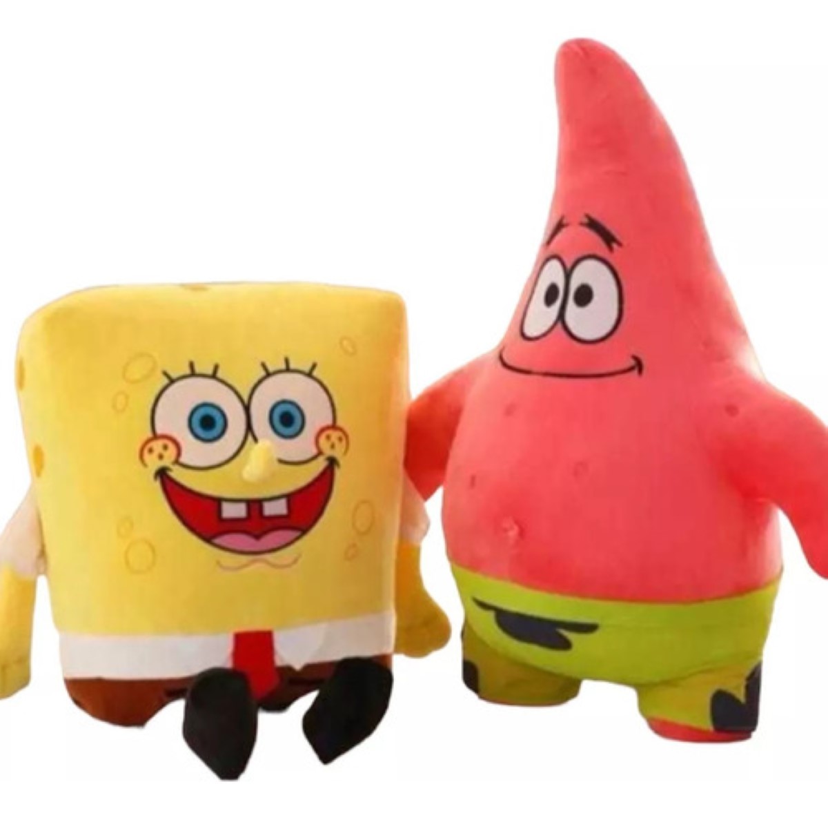 Juego De Muñecas De Peluche Bob Esponja Y Patricio 25cm ROSA AMARILLO