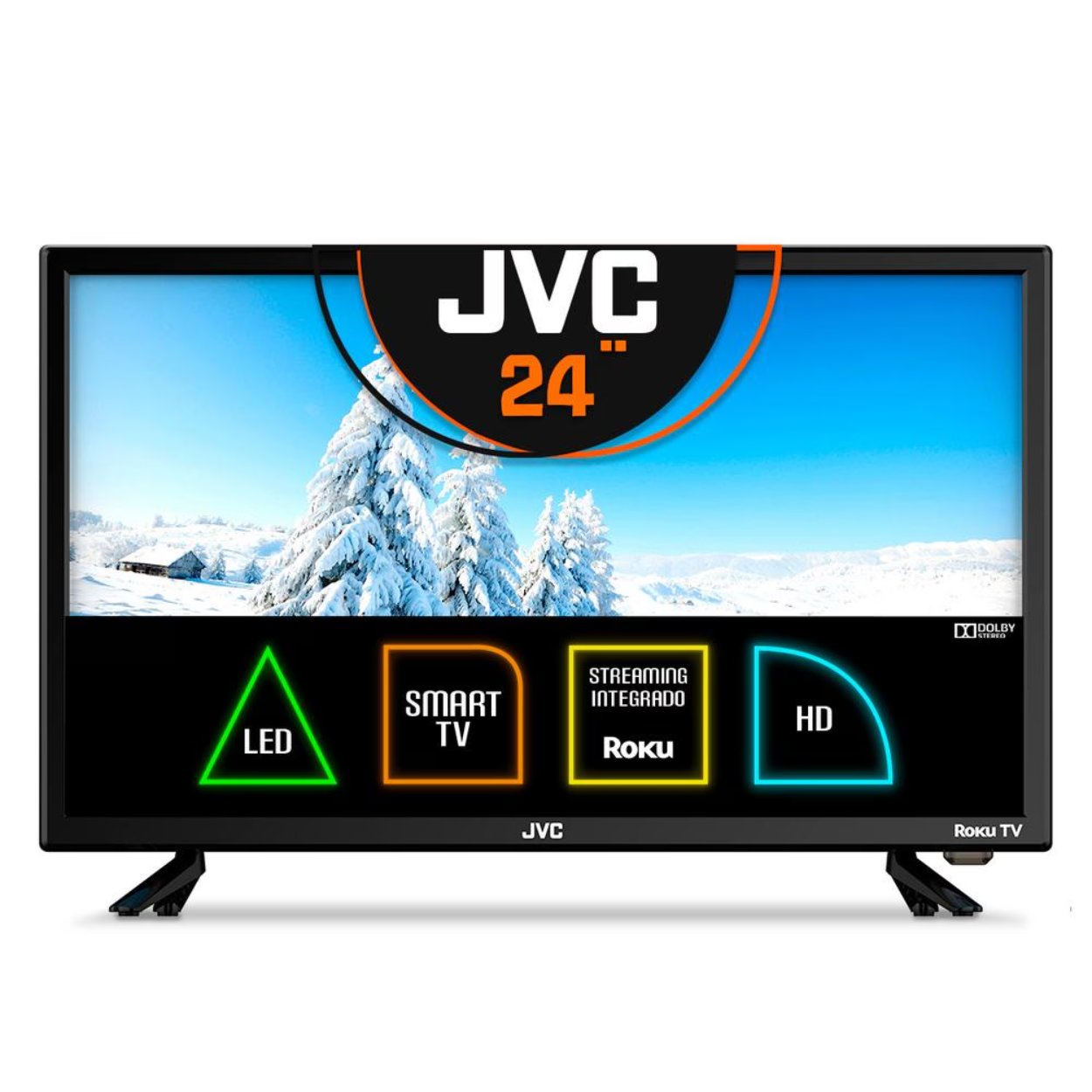 Televisión Pantalla 24 Pulgadas JVC Roku TV HD SI24R