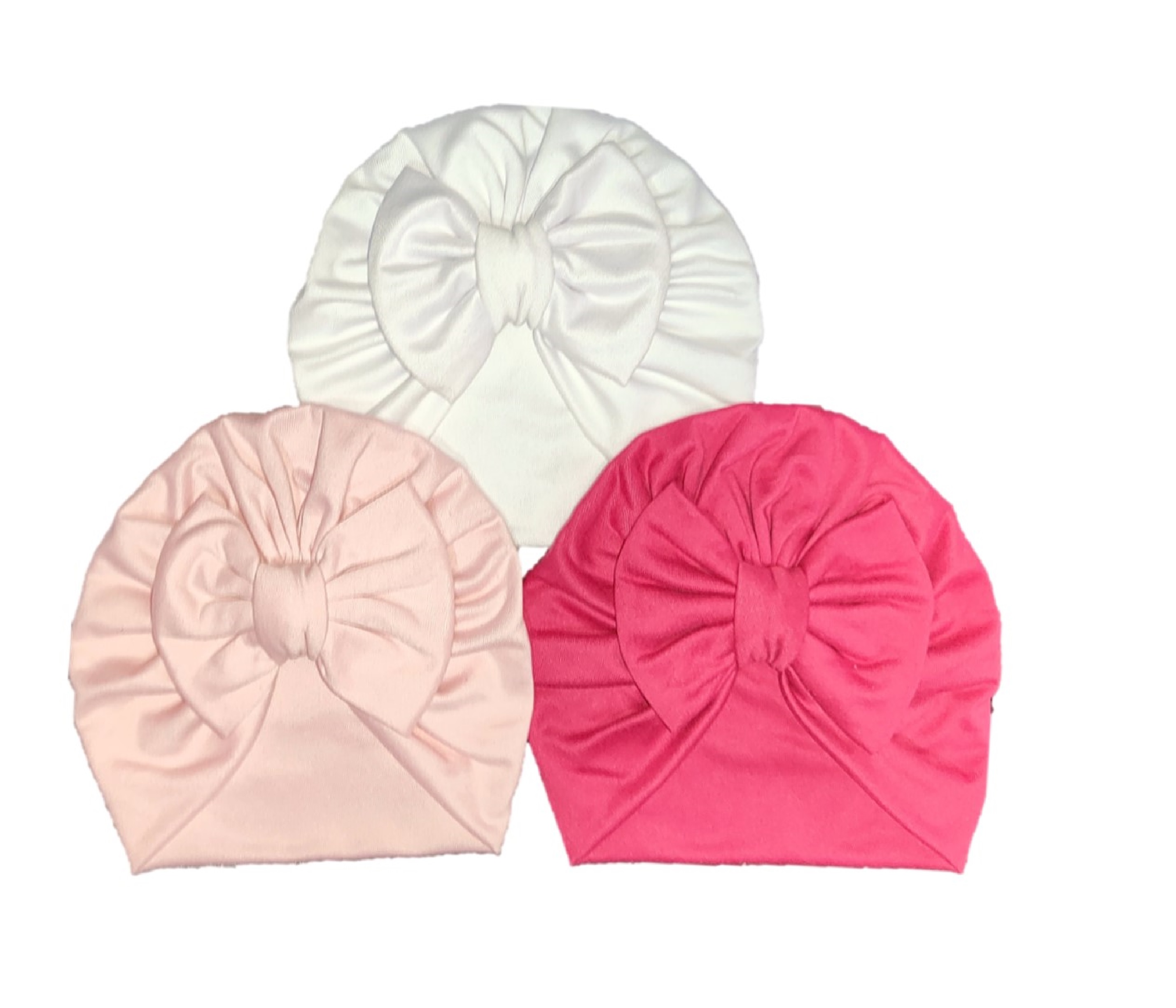 Set de 3 Gorros para Bebé Niña (0-6 meses): Headwrap, Turbantes con Moño - Ideal para Baby Shower o Kit de Nacimiento.