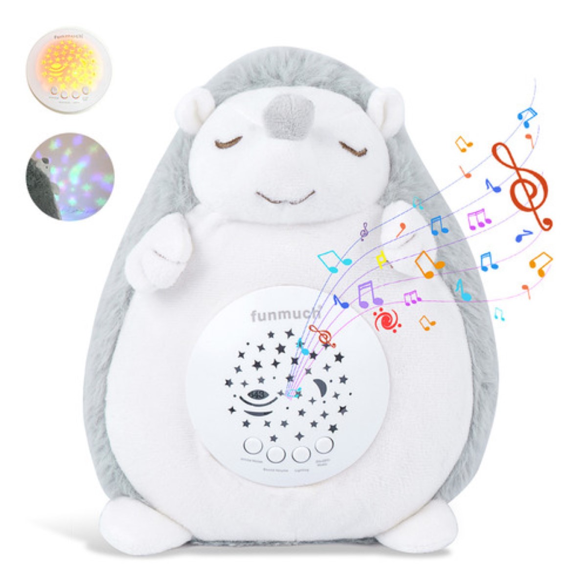 Peluche Para La Ansiedad Lovely Regalos Para Bebes Musical Y Proyección Dormir GRIS BLANCO