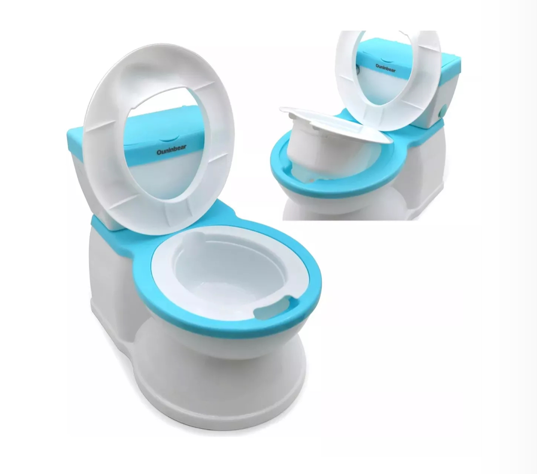 Asiento Entrenador Para Baño Niños Con Sonido De Descarga Azul